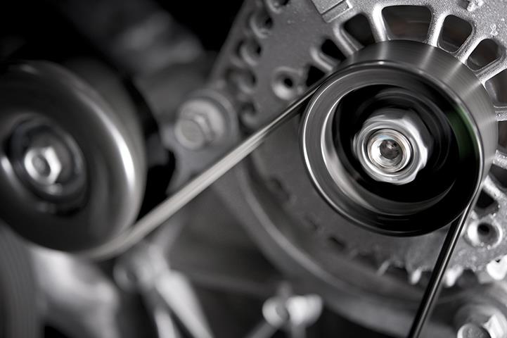 closeup of car alternator