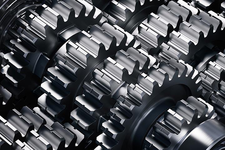 closeup of metal gears