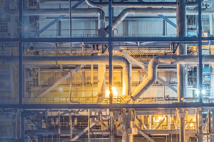 industrial pipes and beams